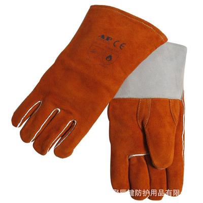 友盟AP-0328锈橙色烧焊手套防切割耐磨隔热手套直拇指焊接手套