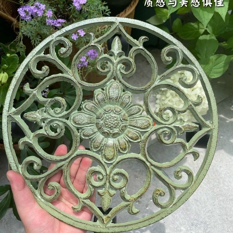 花盆托盘铁艺户外花园阳台客厅装饰花架托架垫脚可移动花盆底座