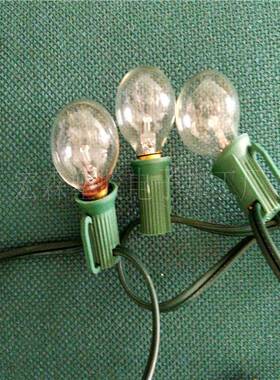 欧规灯串G40玻璃泡25FT复古圣诞灯白炽钨丝灯庭院灯串