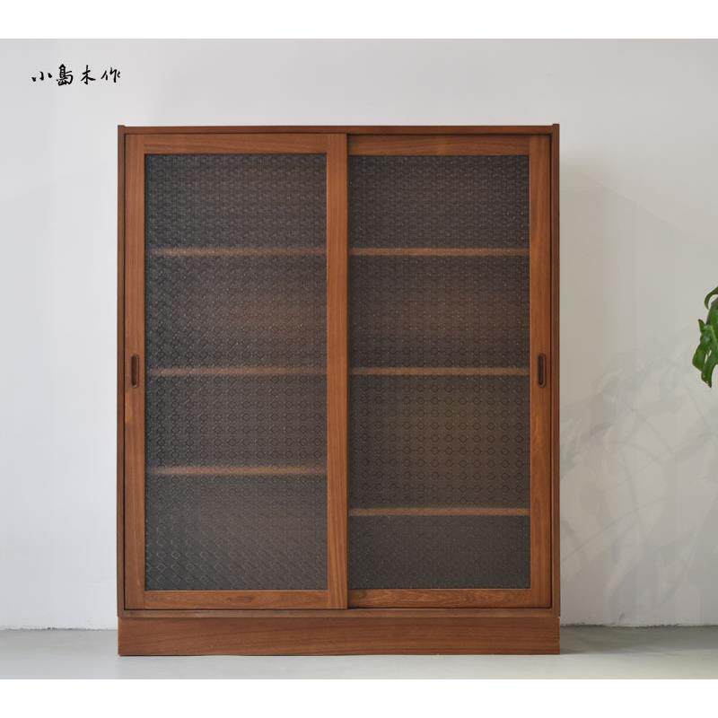丹麦复古中古复刻推拉门缅甸柚木书柜餐边柜家具