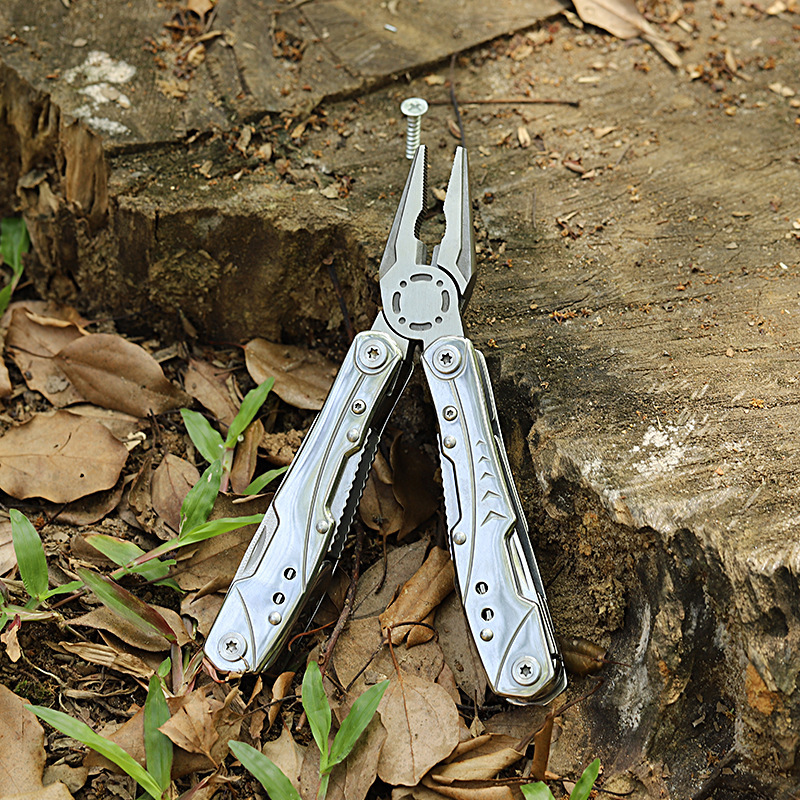 不锈钢钳子应急多用组合尖嘴钳户外折叠多功能钳车载便携露营装备