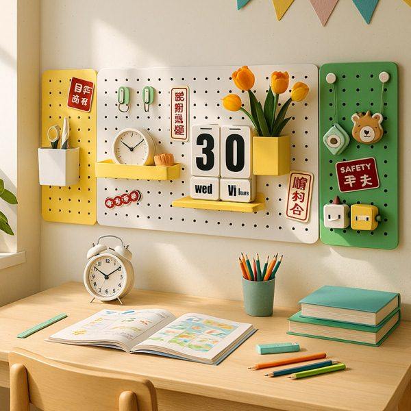 书桌洞洞板置物架免打孔墙上收纳学习文具墙面金属磁吸配件展示架,收纳整理,文具收纳盒,淘宝优惠券,粉丝福利购,淘宝优惠卷