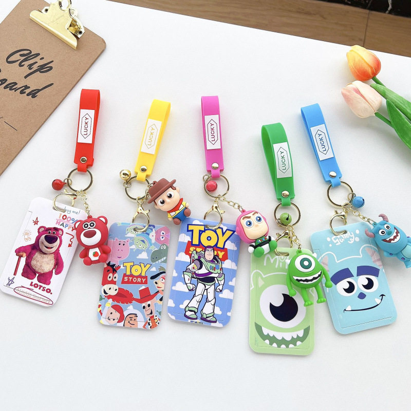 卡通立体钥匙扣玩具总动员学生卡套饭卡地铁卡公交卡门禁卡套挂包带挂绳校牌工厂牌钥匙扣卡套一体