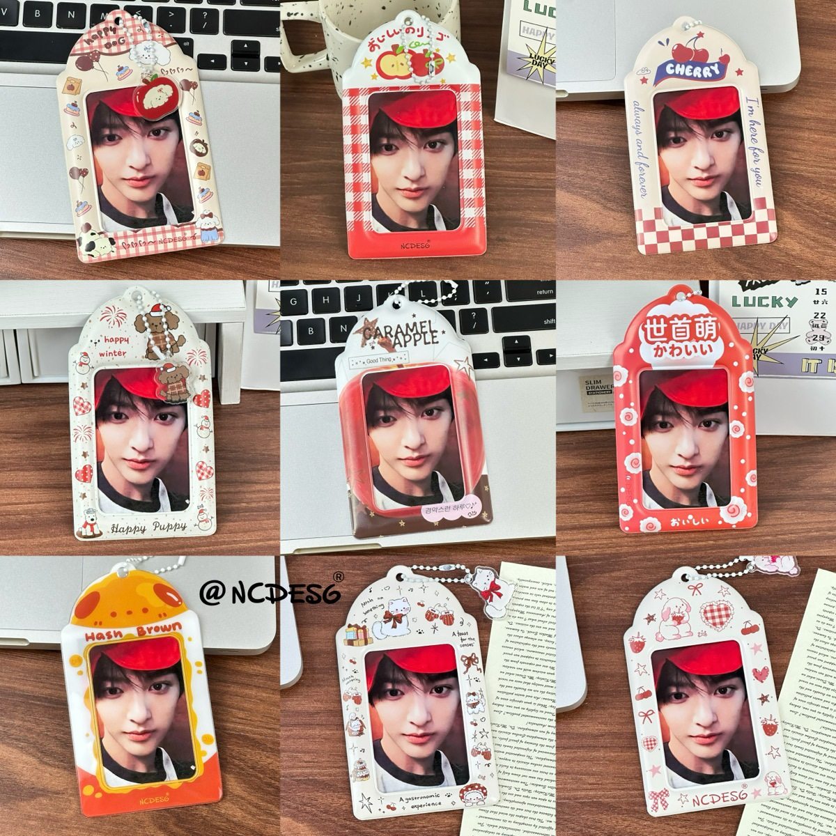 圣诞红色卡套合集追星爱豆安乾镐3寸小卡校园卡收纳创意展示挂件带挂