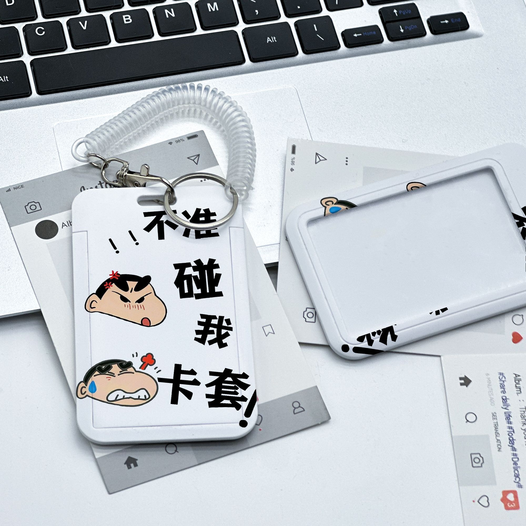 蜡笔小新幼儿园版学生滑盖卡套饭卡公交卡身份证件保护套门禁卡女