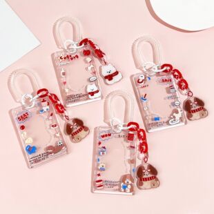 透明滑盖学生卡套公交卡包门禁卡证件套保护套防丢挂脖IC卡包男女