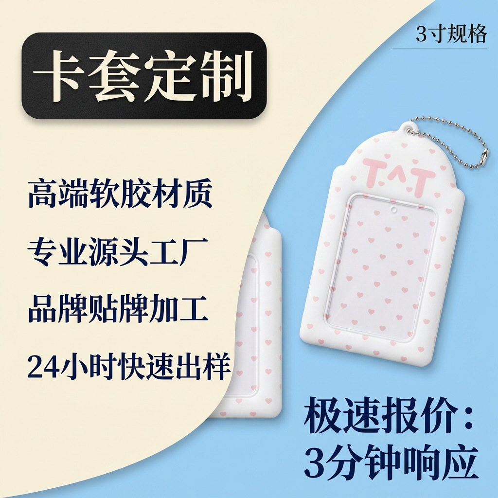 3寸软质pvc卡套定制14×8cm小卡收纳保护套高清印刷图案加工定制