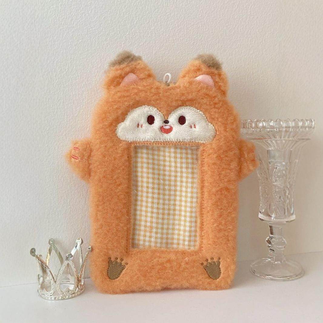 原创动物毛绒卡包少女卡通可爱拍立得收纳背包挂件追星三寸小卡套