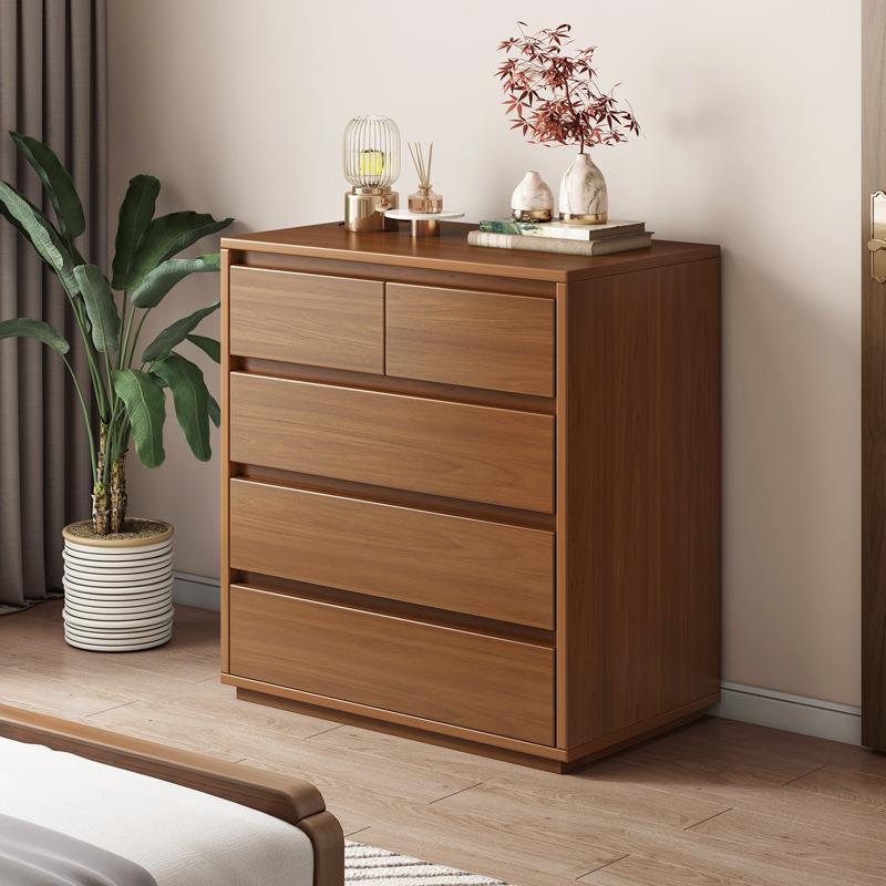 五斗柜收纳柜实木色简约现代家用卧室客厅靠墙组合抽屉柜储物柜子