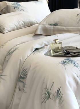 夏季美式60支LF兰精天丝四件套数码印花丝滑凉感夏天被套床上用品