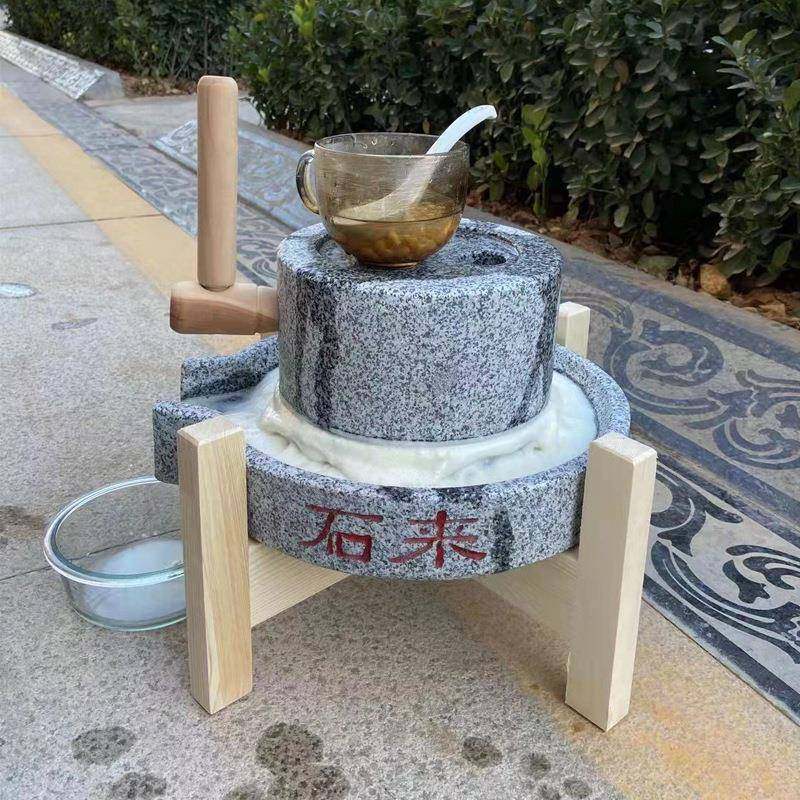 石雕石磨家用手动石磨小型电动迷你石磨微型磨豆石磨子摆件