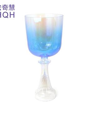 靛蓝色渐变音疗歌唱碗水晶音乐钵瑜伽愈合打击乐器音乐碗