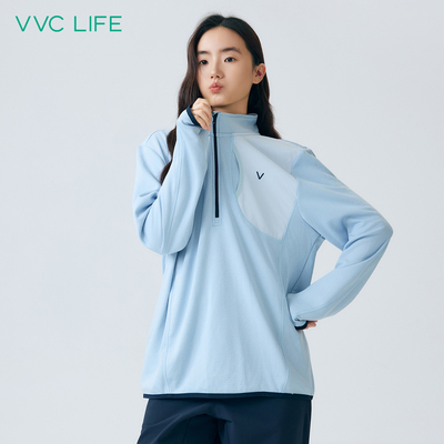 VVClife立领亲子款撞色打底衫