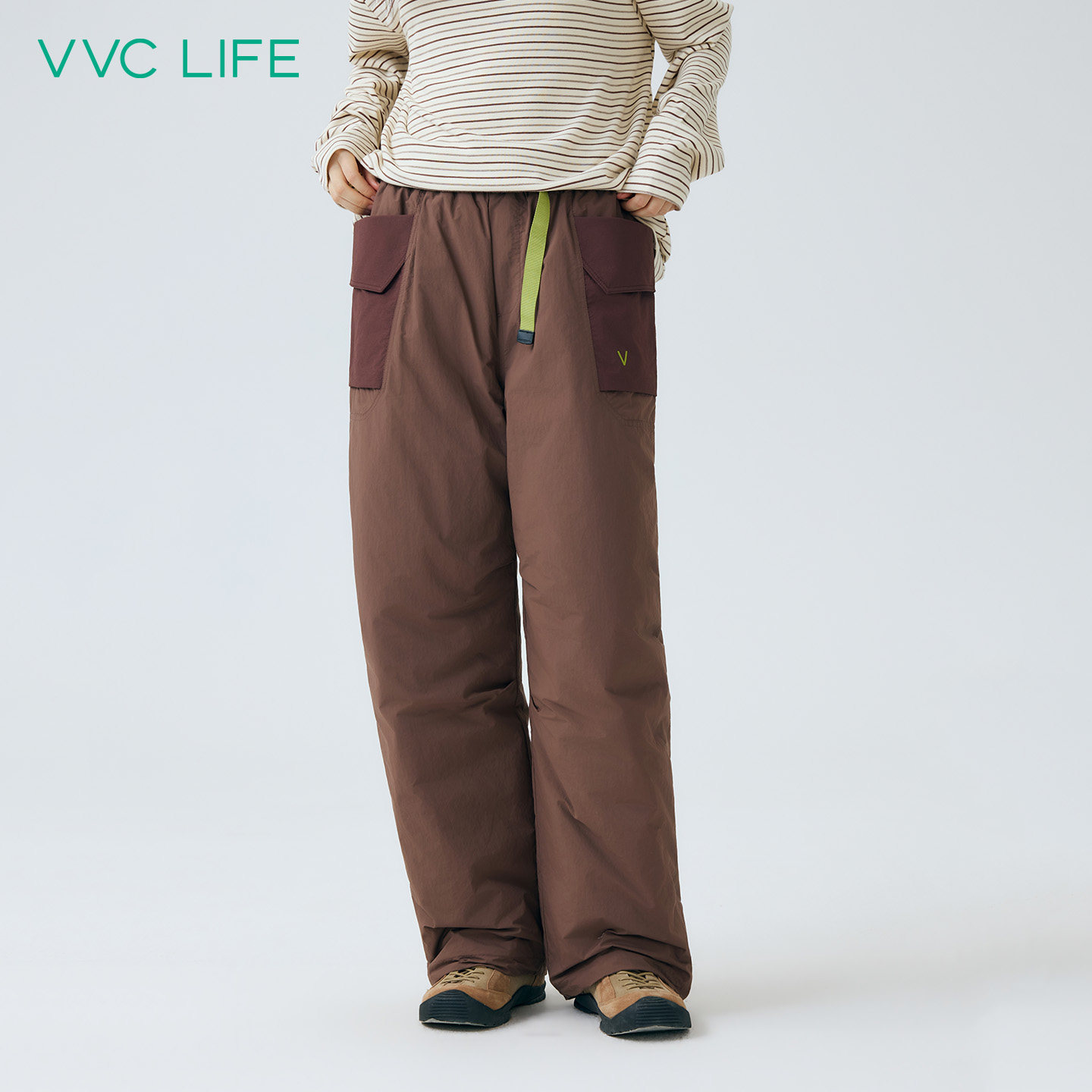 VVC life素朴纯色户外羽绒裤2025年冬季徒步通勤加厚锁温