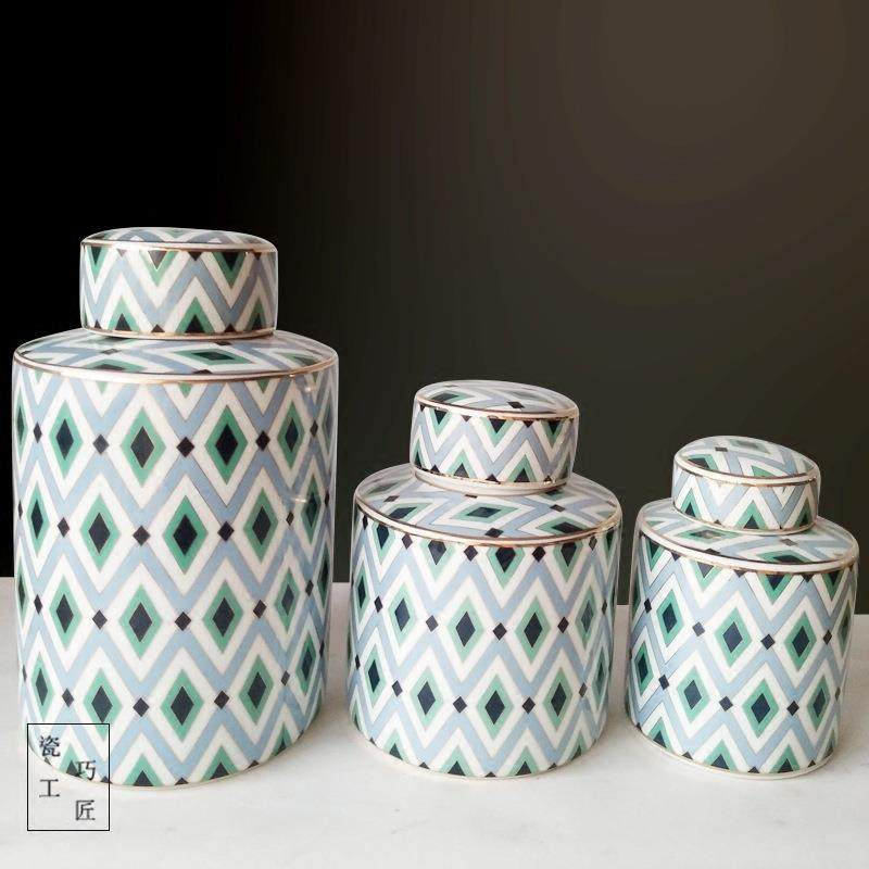 花瓶欧式美式描金陶瓷装饰罐摆件客厅电视柜书柜样板间手绘瓷艺,节庆用品/礼品,新娘配件,淘宝优惠券,粉丝福利购,淘宝优惠卷