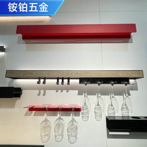 简约厨房现代收纳架铝合金LED发光层板置物架墙上壁挂层板展示架