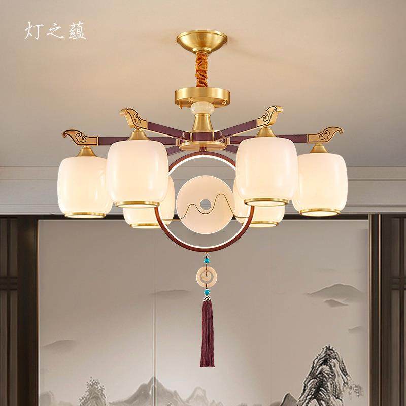全铜新中式吊灯客厅灯茶室轻奢餐厅卧室灯具简约现代大气2023新款,节庆用品/礼品,新娘配件,淘宝优惠券,粉丝福利购,淘宝优惠卷