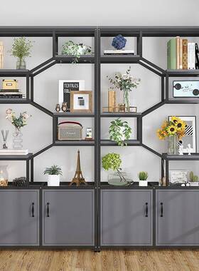 承重能力强铁艺屏风办公室隔断柜客厅储物柜展示柜进门玄关柜