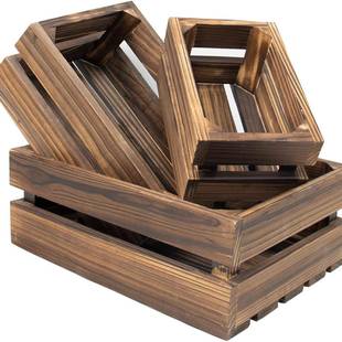 复古木条筐做旧木条箱长方形超市陈列水果蔬菜展示收纳箱木筐箱