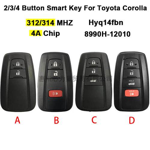 适用丰田卡罗拉智能卡312/314Mhz4AHYQ14FBN8990H-12010/02030