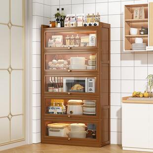 多层收纳空间餐边柜置物架落地多层储物柜家用微波炉收纳柜