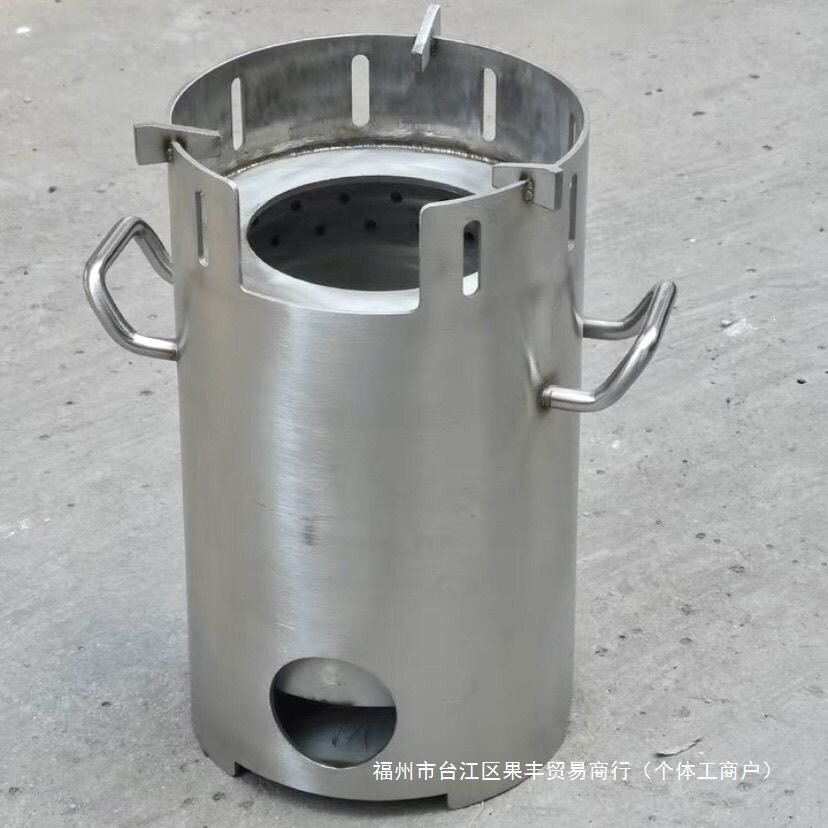 炉灶气化新款不锈钢无烟超厚野餐柴火炉野炊便携式家用露营网红气