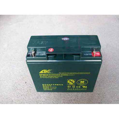 AK蓄电池12V22AH6FM22免维护铅酸电瓶后备应急储能童车现货包邮