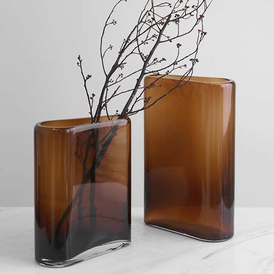 北欧简约大气不规则大扁桶养花玻璃花瓶设计新品软装桌面摆件,农用物资,其他肥料,淘宝优惠券,粉丝福利购,淘宝优惠卷