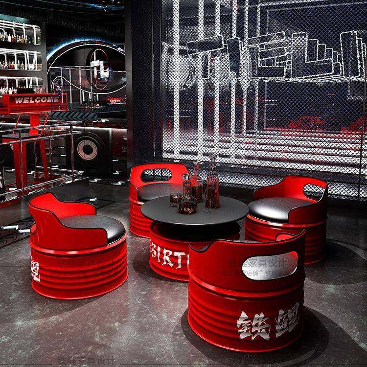 户外油桶沙发酒吧卡座奶茶店创意休息区网红茶几工业风桌椅组合,纺织面料/辅料/配套,纺织机械配件,淘宝优惠券,粉丝福利购,淘宝优惠卷