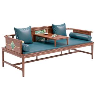 L7新中式罗汉床乌金木贵妃榻小户型茶桌椅组合客厅沙发轻奢套装家