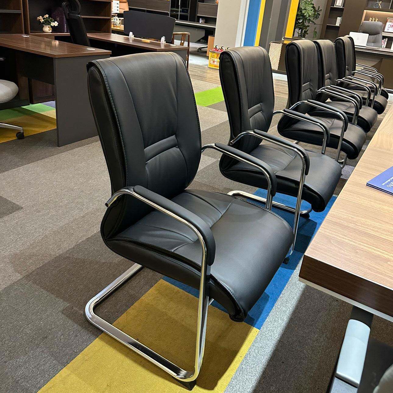 供应真皮办公椅弓形人体工学电脑椅座椅棋牌椅皮质会议椅商用