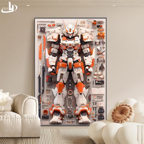 高达玄关装饰画机动战士客厅沙发背景墙挂画电竞房卧室床头壁灯画