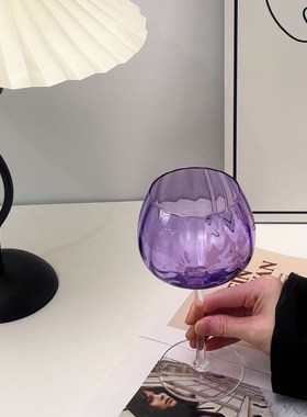 中古LS黛拉紫色高脚杯新款家用水晶红酒杯彩色香槟杯白葡萄酒杯