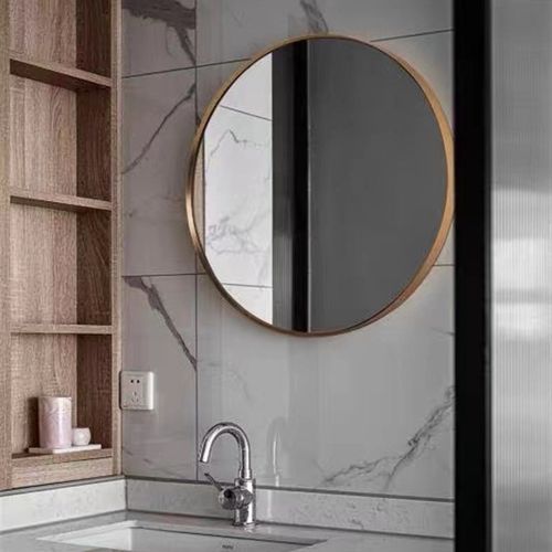 卫生间镜子免打孔挂墙式厕所洗漱台浴室贴墙壁挂玻璃圆镜