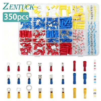 350pcs冷压端子热缩焊锡环盒装组合预绝缘接线端子
