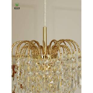 小线 复古新款 法式 轻奢主卧室床ZPA头吊水晶餐厅过道玄?关吊美灯式