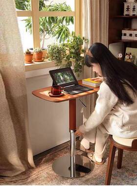 205新升款2意式极简马鞍皮边几可降茶几边桌沙IVG发边几可旋床转