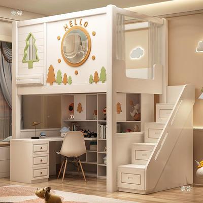 儿童房能树上屋床儿童床床柜45011多功寓组书桌树屋上层特色稳固