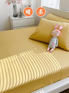 可定磨.毛棉床笠单件纯色1.5m21米18.床垫保FS757570护套床罩加厚