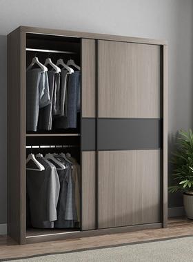 W7推拉衣柜现代简约门简易柜子家55951用卧经室出储租房物济型移