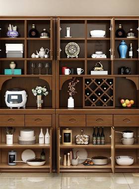 LLA式柜实木餐柜酒收纳碗柜客厅中靠墙玄关茶边水间厅柜置物储物