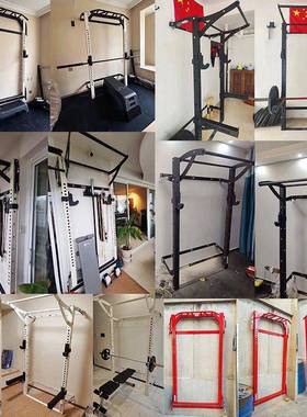 折叠深蹲架家卧推龙门架升降折叠训练62672架多功能式用健身架推