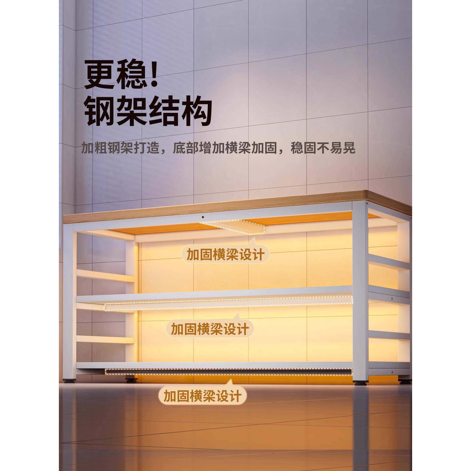 ?吧台多层落地物置架窄桌子搁板桌餐客厅隔断桌阳台长LOU休闲简约