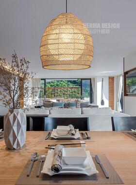 创乡意手东南工亚藤AL-64623编吊灯村田园民宿客房餐厅样阳台工程