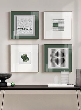 现代简约装饰画象抽FEL几何厅餐厅壁画墨客绿色卡纸合多联组清新