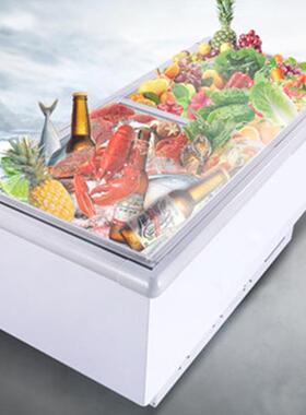 冰ONB柜商大容量展示柜冰箱用柜卧式藏保鲜冷冷冻柜透明玻冷璃门