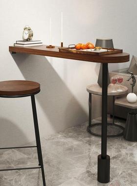 简约实吧台家用台条条木桌阳餐厅隔断厨房桌椅靠墙长84435高脚桌