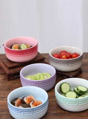 万年oAL664942giia餐具套装陶碗瓷创意米饭碗家纯色和风釉下彩用