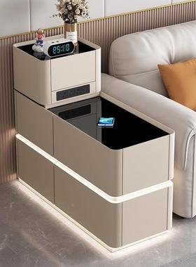 油色沙发茶边柜新款30c38773m实木客厅款隔断侧边几轻奶奢高端新