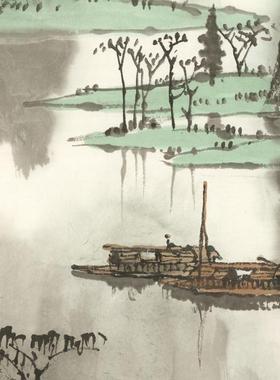 国山YL201901画千锋竞秀客厅横幅挂办公室画青绿山水水画艺术微喷